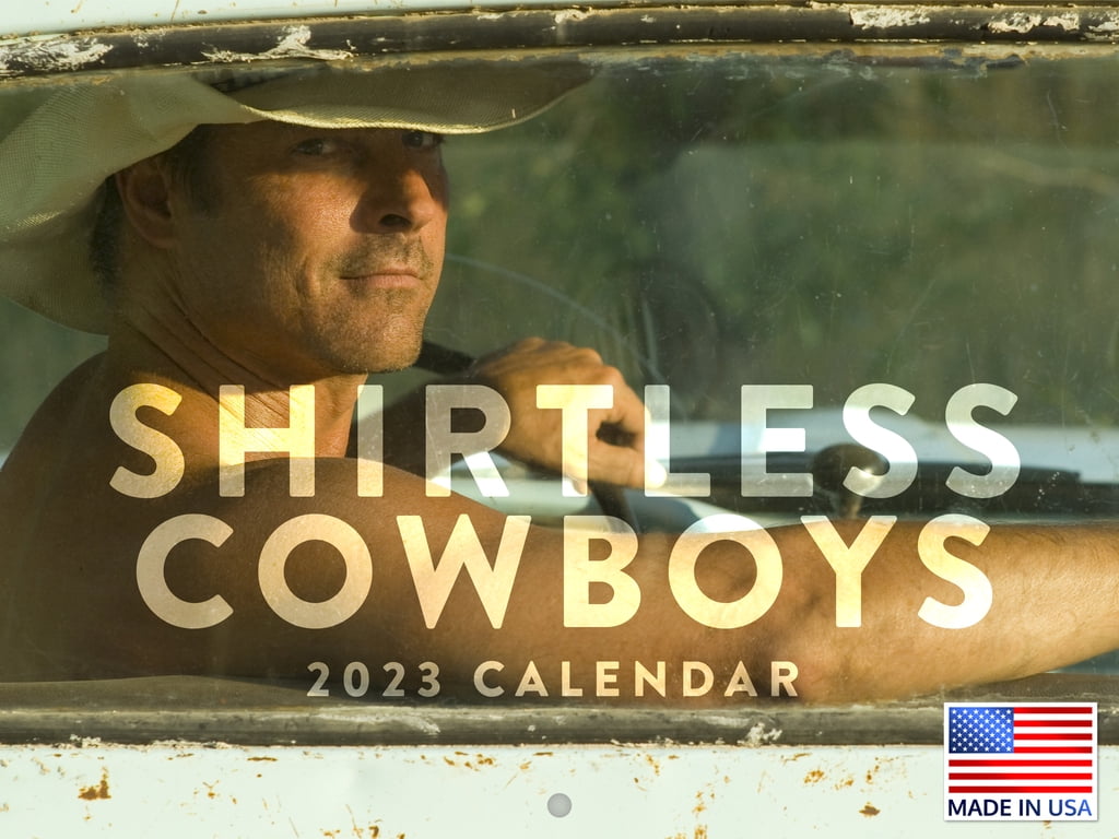 Shirtless Cowboy Calendar 2023 Monthly Wall Hanging Calendars Muscle 