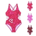 thumbnail image 2 of 2026 New One Piece Swimsuits Tummy Control -Slimming Bathing Suit Neon 1 Piece Beach Outfit Sexy Sport Swim Suits, Summer One-Piece Swimsuit -Swimwear for 1-5 Years (Purple Pink, 3-4 Years), 2 of 4