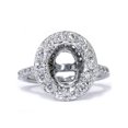 thumbnail image 2 of 1CT Pave Halo Oval Diamond Engagement Ring Setting 14K White Gold, 2 of 3