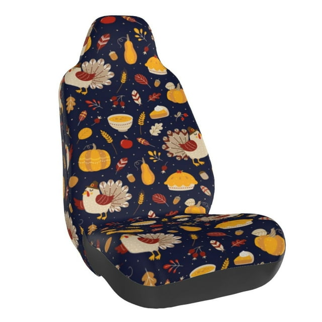Wukai Turkey And Autumn Full Set Car Seat Covers with Soft Padding Universal Auto Front Seats Protector and Cushion Mat