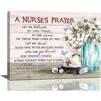Nurse Office Wall Art a Nurse''s Prayer Canvas Painting Prints Medical Staff Inspirational Pictures Quotes Theme Wall Decor for Women Nurse Gifts Modern Artwork Home Decor for Office Hospital 16"x12"