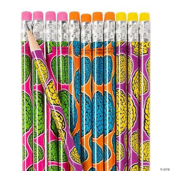 Brain Pencils, Birthday, Stationery, 24 Pieces