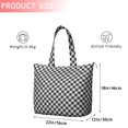 thumbnail image 4 of Black White Small Checkered Pattern Travel Tote Bags for Women Carry On,Large Weekender Bags for Women Travel,Multi Functional Duffle Bag for Work,Shopping,Sports, 4 of 5