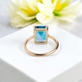 thumbnail image 4 of DBESTSTUDIOS 8x11 MM / Large Emerald Cut Blue Topaz Solitaire Ring London Blue Topaz Wedding Ring Rose Gold Bridal Ring November Birthstone Anniversary Gifts, 4 of 4