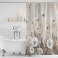 thumbnail image 4 of Spring White Floral Waterproof Fabric Shower Curtain,Watercolor Vintage Beige Flowers Waterproof Fabric Shower Curtain for Bathroom Curtains Bathtubs Shower Curtains with 12 Hooks Extra Long 72x84, 4 of 8
