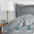 thumbnail image 3 of Bare Home Luxury Duvet Cover and Sham Set - Premium 1800 Collection - Ultra-Soft - Full, Heather Charcoal, 3-Pieces, 3 of 6