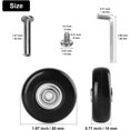 thumbnail image 2 of Ruedas de maleta de repuesto universales de 50x18mm para equipaje, 4 piezas, Kit de maleta de Metal de goma para maleta, carrito de mano, cochecito, 2 of 5