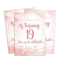 Darling Souvenir Pink Birthday Invitation Card 28 Pcs Fill or Write In Blank Invites Printable Party Supplies 5 x 7 Inches
