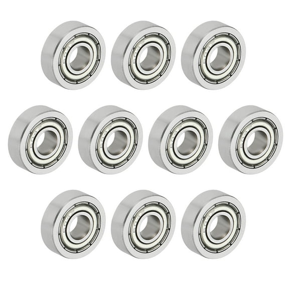 Uxcell 10pcs 0.16" x 0.47" x 0.16" Deep Groove Ball Bearing, Double Shield Bearings Pulley Bearing Wheel