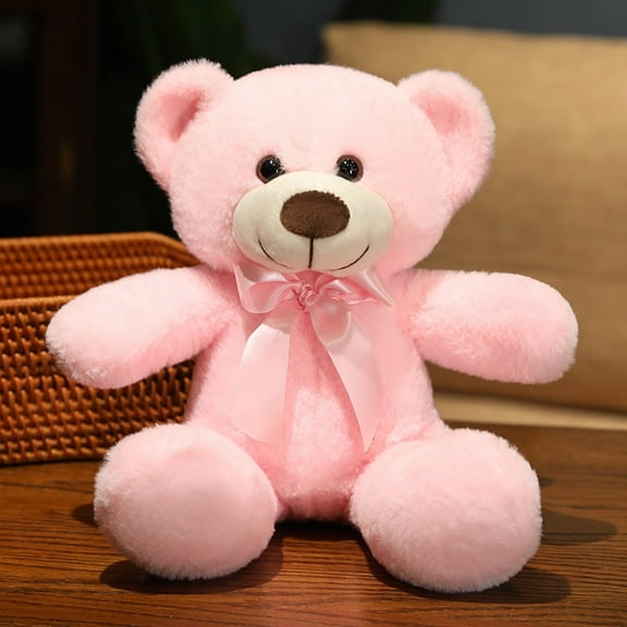 1pcs Bear Stuffed Animal Bears Plush Doll Cute Bear Toy 13.78 inch for Christmas Valentine's Day(European Pink Bear)
