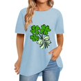 thumbnail image 2 of Pxiakgy Vente Chaude! T-Shirt Trèfle de la Saint-Patrick pour Femmes Chanceux Irlandais Manches Courtes T-Shirt Graphique Trèfle Mode Décontractée Col Rond Manches Courtes Imprimé, 2 of 6
