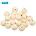 thumbnail image 3 of Unique Bargains 30mm Perles en Bois Naturel, 50 Pack de Perles en Bois Inachevées Rondes Perles Lâches Perles d'Espacement, 3 of 6