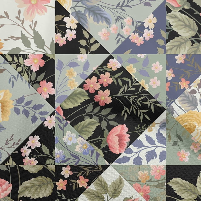 oneOone Velvet Black Fabric Florals Sewing Craft Projects Fabric Prints By Yard 58 Inch Wide