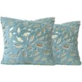 thumbnail image 5 of Juego de 2 fundas de almohada de 45 x 45 cm, suaves y estampadas, para sofá, cama o sillón, color azul., 5 of 5