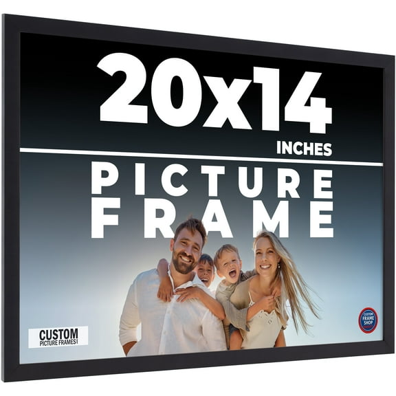20x14 Frame Black Real Wood Picture Frame Width 0.75 inches | Interior Frame Depth 0.5 inches |