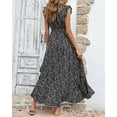 thumbnail image 2 of FreshPrettySummer Floral Maxi Dress for Women Vacation Ruffle Sleeve V Neck Belt Wrap Spring Beach Wedding Guest Dresses, 2 of 6