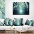 thumbnail image 4 of Designart Fall Forest Path with Green Light - Landscape Photography Throw Pillow - 16x16, 4 of 5