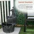 thumbnail image 3 of Alpine Corporation 27" Outdoor Rustic 2-Tier Barrel and Pump Water Fountain with LED Lights – Garden, Patio, or Yard Décor, Silver, 3 of 11
