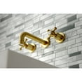 thumbnail image 3 of Kingston Brass KS8127BX Metropolitan 2-Handle 8 in. Wall Mount Bathroom Faucet, Brushed Brass, 3 of 5
