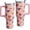 Meat pink, variant on 40 oz Tumbler With handle and straw,Sunflower Stainless Steel Cup Extra Large Vacuum Double Wall Insulated Tumblers Travel Mug,Hot and cold beverages Car Cup