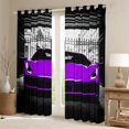 thumbnail image 2 of Castle Fairy Modern Sports Car Curtains Pack of 2 (42x84 Each) for Teens, Garage Entrance Design Curtains Blackout for Bedroom, Purple Black, 2 of 6