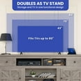 thumbnail image 4 of Dextrus Entertainment Hub, 70-Inch Farmhouse TV Console with Power Integration and Customizable Storage, Suitable for up to 80-Inch TVs, Gray, 4 of 6