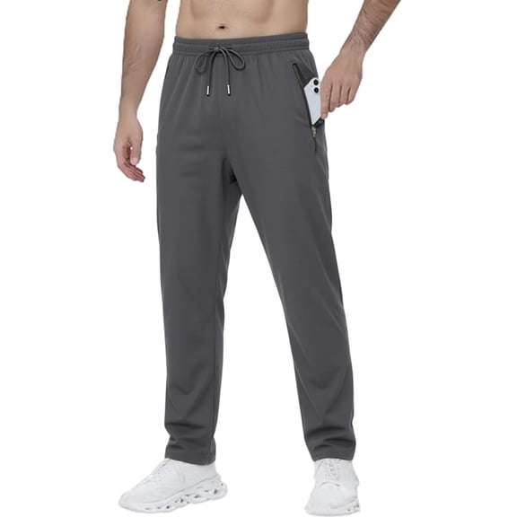 Men's Lightweight Hiking Pants Quick-Dry Outdoor Sweatpants Workout with Zipper Pockets Summer Running Gym Long Pants M