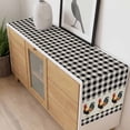 thumbnail image 4 of Black White Plaid Rooster Table Runner - 48 Inch Long, Kitchen Dining Table Runner Dresser Scarves, Vintage Farmhouse Checkered Rustic Farmhouse Decor for Coffee Tables Wedding Party Banquet, 4 of 8