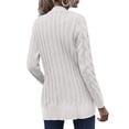 thumbnail image 1 of Sonducket Suéter de mujer con cuello en V Botón Prendas de abrigo Abrigo de otoño de punto de manga larga Prendas para la parte del cuerpo Beige L, 1 of 1
