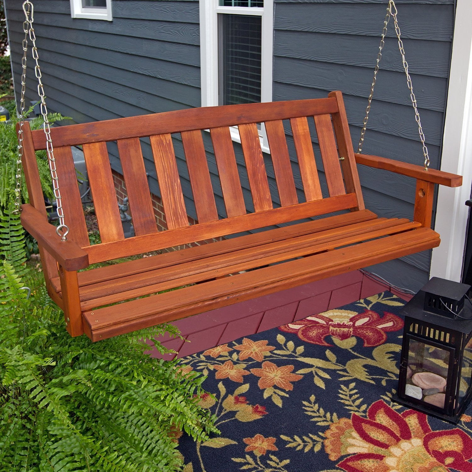 Porchgate Amish Made Mission 4ft. Red Cedar Porch Swing by