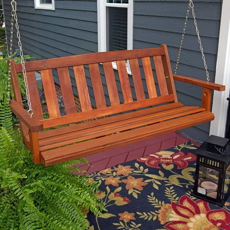 Porchgate Amish Made Mission 4ft Red Cedar Porch Swing