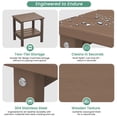 thumbnail image 5 of KINGYES 2-Tier Outdoor Side Table Set of 2, HDPE All Weather Adirondack Small Patio Tables, For Garden Balcony Pool Indoor, Brown, 5 of 11