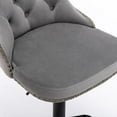 thumbnail image 4 of Swivel Velvet Barstools Adjusatble Seat Height from 25-33 Inch,Modern Upholstered Bar Stools with Backs Comfortable Tufted for Home Pub and Kitchen Island,Set of 2, 4 of 5