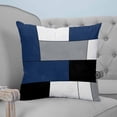 thumbnail image 4 of Navy Blue Grey Geometric 18x18 Pillow Covers Set of 2, Modern Black White Abstract Art Throw Pillow Covers Decorative Couch Cushion Case, Microfiber Square Pillowcases for Bedroom Car Living Room, 4 of 7