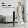 thumbnail image 2 of EDX Tower Fan for Home, 36" Standing Floor Fan, 25 ft/s Bladeless Fan Cold Air, 28dB Quiet for Sleep, Remote, 60° Oscillation, 12H Timer, 5 Speeds, 4 Modes, LED Display，Black, 2 of 9