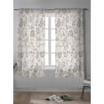 thumbnail image 4 of Gray Paisley Floral Curtains 63 Inch Length, Sheer Curtains for Bedroom Living Room Window Farmhouse Spring Summer Flowers Rod Pocket Voile Drapes Kitchen Curtains Small Half Window 42"x63" 2 Panels, 4 of 6