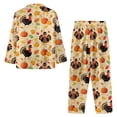 thumbnail image 3 of DISNIMO Turkey Pumpkin Printed Pajama Set for Women 2 Piece Lounge Set Long Sleeve Sleepwear and Long Pants Sets Button Down Loungewear Nightwear with Pockets, 4XL, 3 of 7