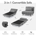 thumbnail image 6 of Costway Convertible Sofa Bed 3 Position Folding Sleeper Chair w/ Pillow Grey, 6 of 10