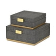 thumbnail image 2 of Strandiva Gray Woven Themed Square Box Set - Gold Metal Base -, 2 of 9