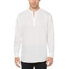 Men's Long-Sleeve Solid Linen Popover Shirt