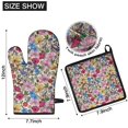 thumbnail image 6 of Pioneer Flower Kitchen Oven Mitt and Pot Holder Sets 4 Pcs for Baking, Cooking and Grilling, Heat Resistant Up To 392 °F, 6 of 7