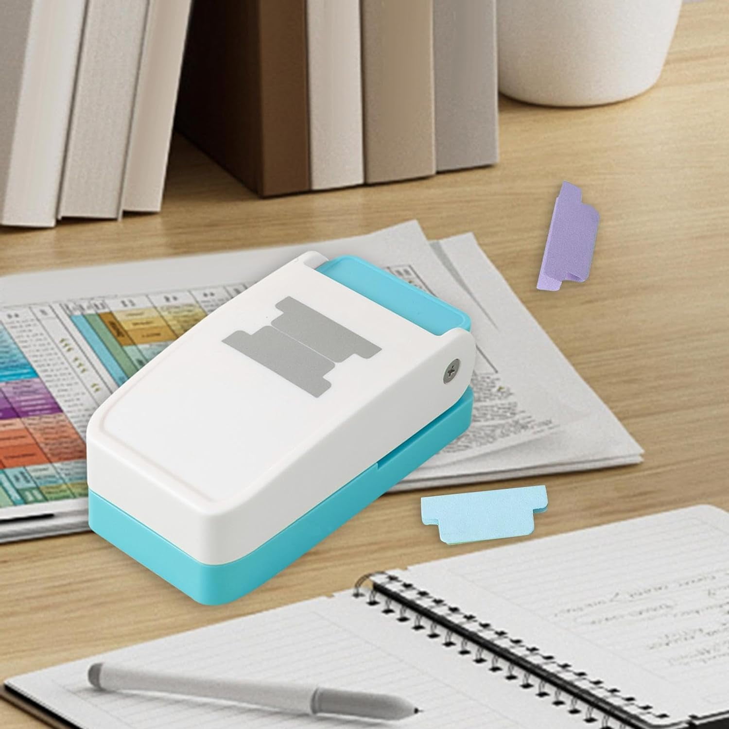 ABPETE Tab Punch Handheld Folder Punch Loose Leaf Separator Label Cutter Puncher for Classification File, Flat Tab