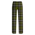 thumbnail image 5 of Binmer Women's Drawstring Plaid Pants with Pockets,Womens Casual High Waist Fit Pants, Women's Plus Army Green,Size S, 5 of 6