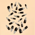 thumbnail image 2 of Fofosbeauty 24pcs Press on False Nails Tips, Stiletto Fake Nails, Sliver Shine In Black, 2 of 9