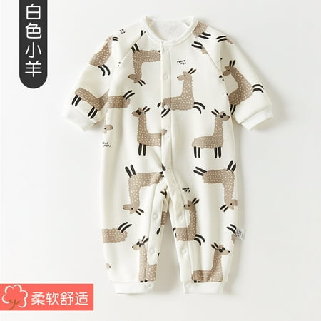 

QWZNDZGR Baby Bodysuit Plush Thickened Autumn And Winter Warm Baby Clothes Children s Underwear Underwear Winter Home Clothes Climbing Clothes