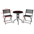 thumbnail image 3 of Gymax Ensemble Bistro 3 Pcs Table de Jardin Cour Arrière Chaises Pliantes Mobilier de Patio Extérieur, 3 of 10