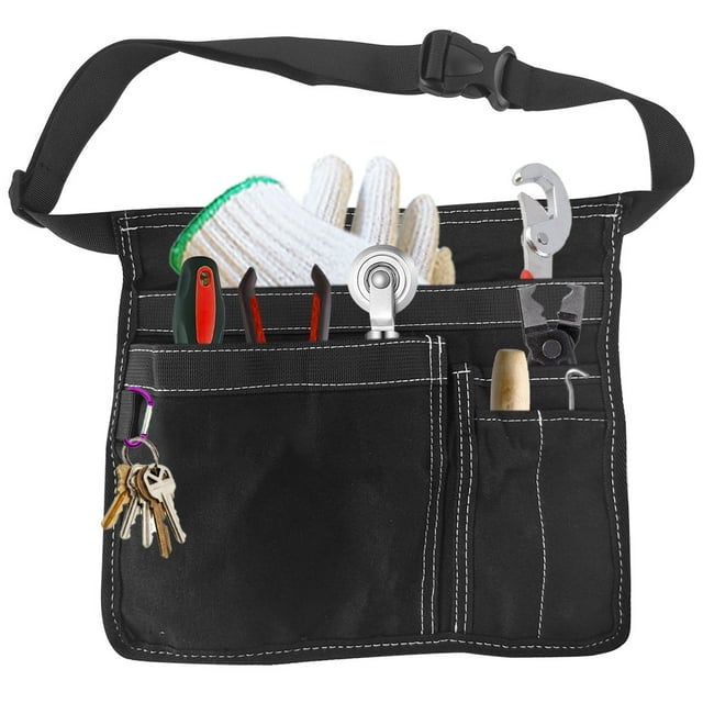 5-pocket Single Side Tool Belt Pouch/work Apron, Durable Canvas Construction, Adjustable Belt For Custom Fit