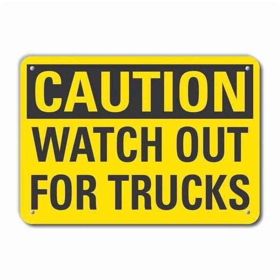 Lyle Rflctv Lift Truck Trfc Caut Sign,10x14in LCU3-0266-RA_14x10