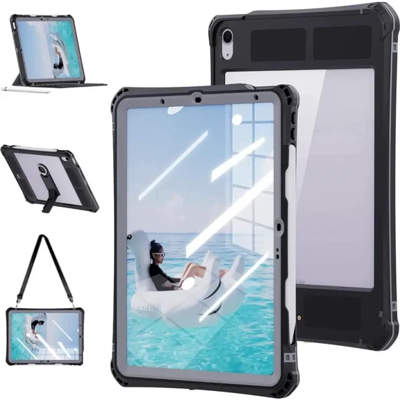 Waterproof Case for iPad Air 11 Inch Case M4/M3/M2 (2026/2025/2024), iPad Air 6th/5th/4th Generation 10.9 Inch 2022/2020 with Screen Protector Pencil Holder & Stand & Shoulder Strap & Handle