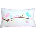 thumbnail image 2 of Cozy Line Home Fashions 22"x10" Pink Floral Bird Owl Cotton Lumbar Rectangular Decor Throw Pillow, 2 of 4